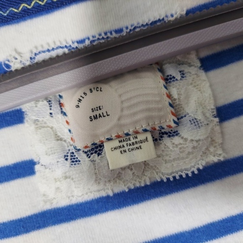 Anthropologie Postmark Tunic S Mix Print Hi‎ Lo Ruffle Chiffon Stretch Coastal - Picture 13 of 16